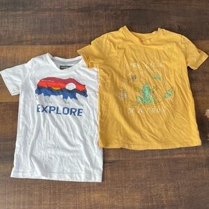Eddie Bauer EXPLORE white tee & Mustard Yellow Frog Life Cycle from Cat